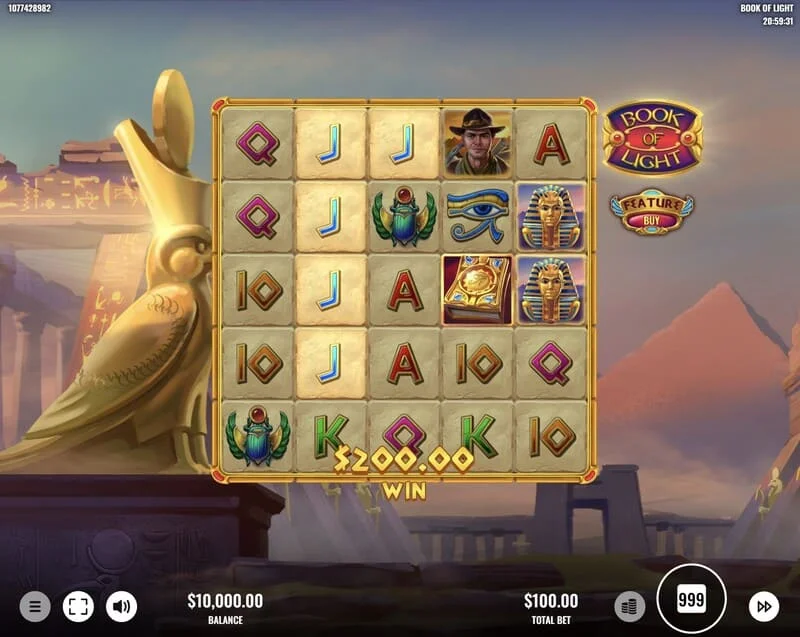 Book of Lights - výherná línia v základnej hre s Multiplier Wild